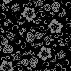 Antique seamless background gourd spiral vine flower