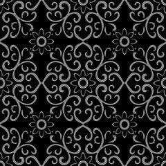 Antique seamless background curve cross spiral frame flower