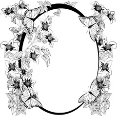 Frame in a flower ornament