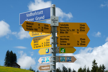 Signpost in Appenzell, Switzerland