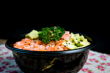 japanese food Mix Sashimi Chirashi Rice Bowl