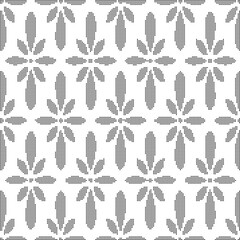 Fototapeta premium Halftone round black seamless background Japanese flower cross chintz