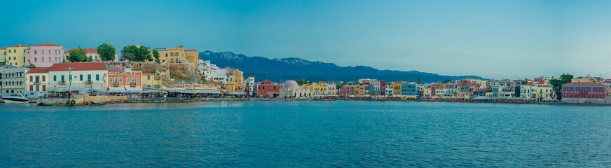 Fototapeta premium Greece, Crete, Chania landscape sunset light
