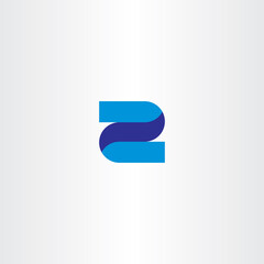 z 2 letter or number icon blue logo vector