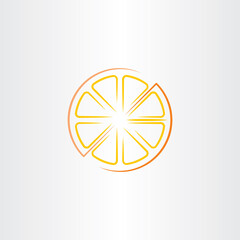 cutted half orange icon vector