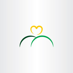 heart sun and mountain logo icon