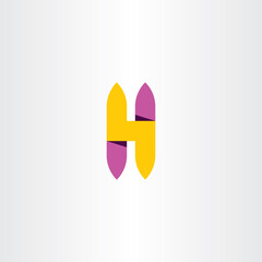 letter h purple yellow logo symbol element