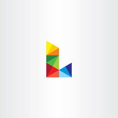 letter l colorful triangles logo icon