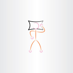 man sleeping on pillow vector illustration