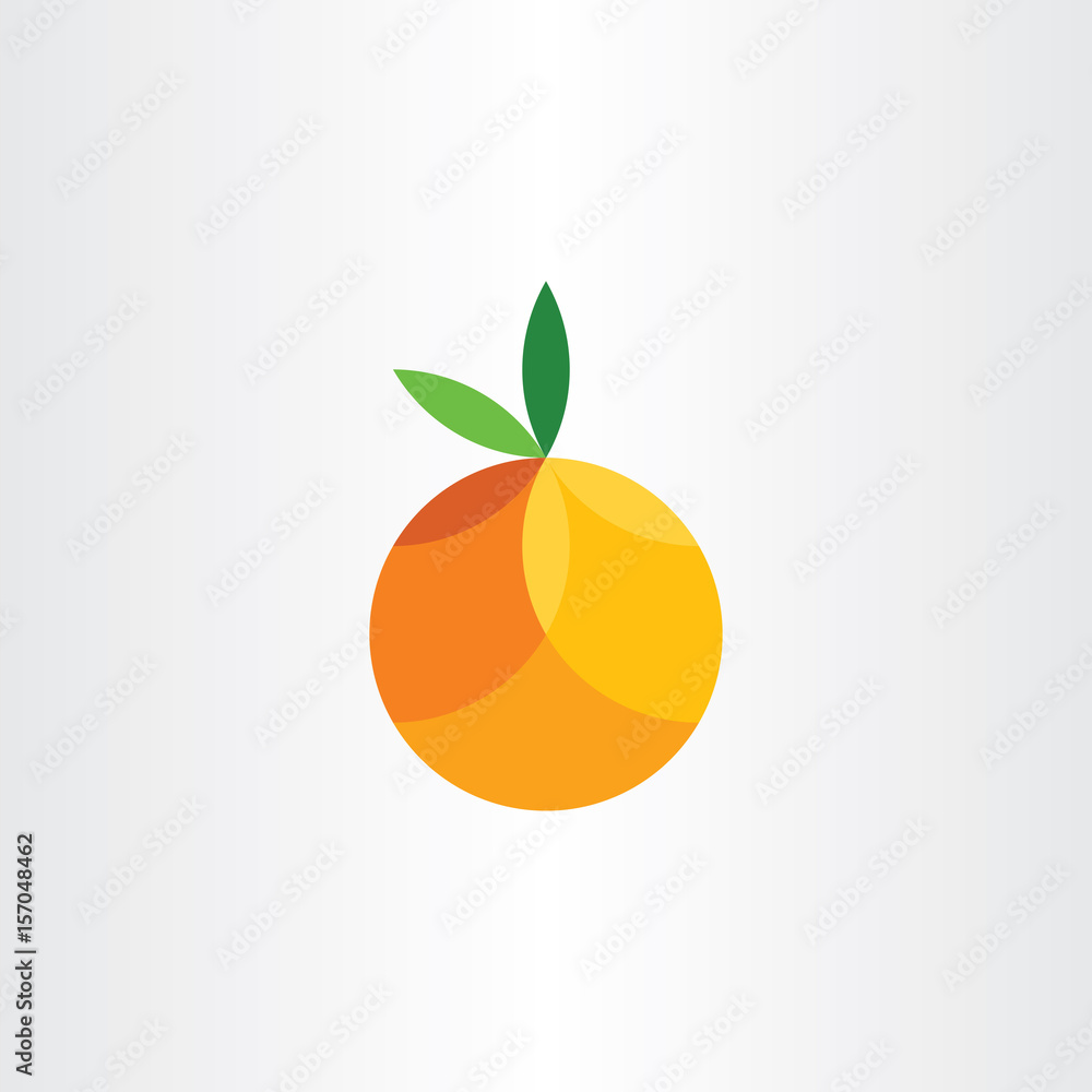 Sticker orange citrus fruit geometric icon vector