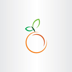 orange icon fruit vector sign