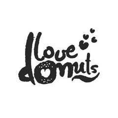 Love Donuts Calligraphy Lettering