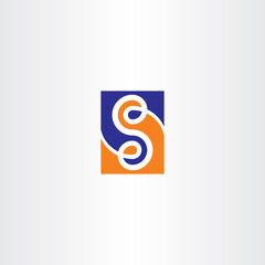 s letter blue orange logo symbol icon