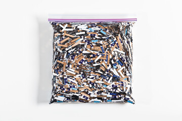 1.3 kilograms of used test strips