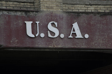 U.S.A. grunge sign