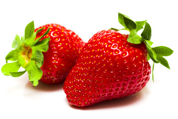 A set of fresh strawberry isolated on white background