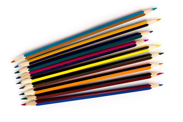 Multicolored pencils isolated on white background