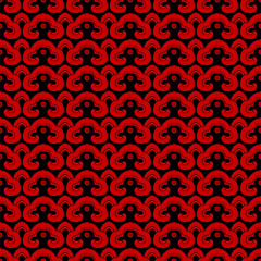 Seamless Chinese Background oriental curve cross round frame