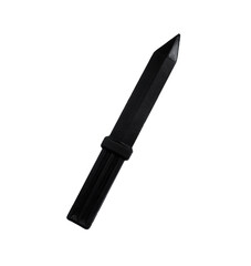 Black rubber knife for martial arts training isolated on white background