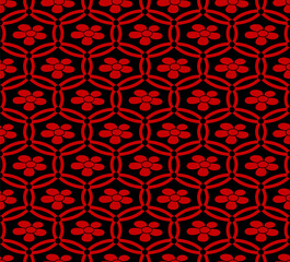 Seamless Chinese Background round cross frame flower