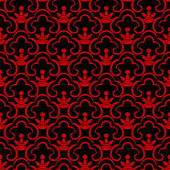 Seamless Chinese Background Chinese royal curve trefoil cross frame