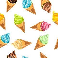 Ice cream seamless pattern