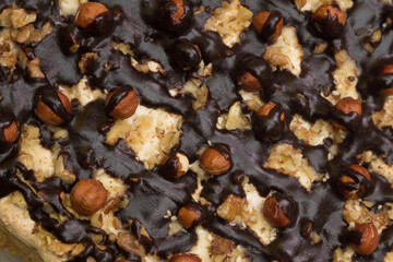 Cake with hazelnuts and chocolate - texture