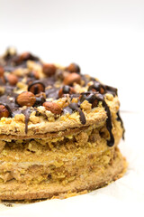 Cake with hazelnuts and chocolate - texture