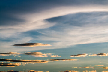 colorful dramatic sky with cloud at sunset