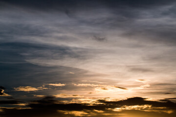 colorful dramatic sky with cloud at sunset