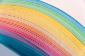 Paper strips in rainbow colors as a colorful backdrop