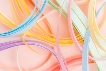 Paper strips in rainbow colors as a colorful backdrop