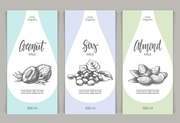 Vector set of templates packaging milk