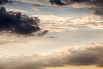 colorful dramatic sky with cloud at sunset