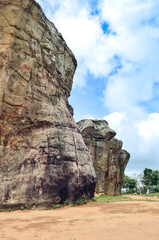 Fototapeta na wymiar Stonehenge of Thailand (Mor Hin khao), The ancient strange stone is landmark at Chaiyaphum province Thailand