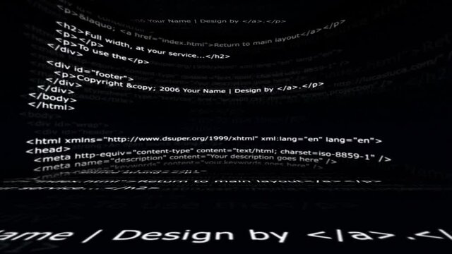 HTML Code Room, Abstract, Animation, Rendering, Background, Loop, 4k
