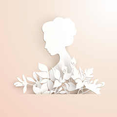 Template with elegant lady profile