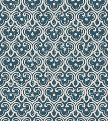 Antique Seamless retro worn out background Chinese curve spiral cross scale chintz