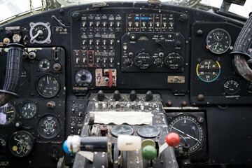 Fototapeta premium Tomcany, Slovakia - July 9 2016: Owned by Aeromuseum Martin - Tomcany. Aircrafts exhibited in Aeromuseum Tomcany, Slovakia. Natural light.