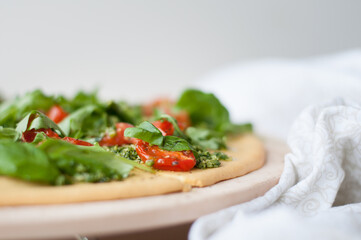 Chickpea Pizza with Pesto