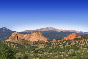 Garden of The Gods with Pikes Peak