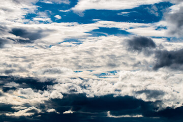 colorful dramatic sky with cloud at sunset