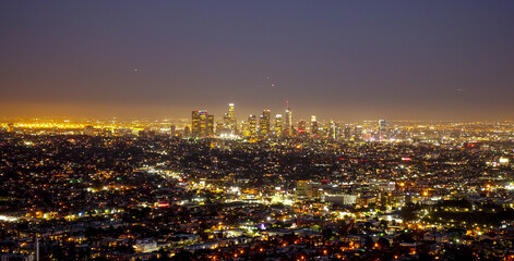 The huge city of Los Angeles at night - aerial view - LOS ANGELES - CALIFORNIA - APRIL 19, 2017