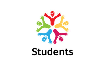 Creative Unique Colorful Group Logo Design Illustration