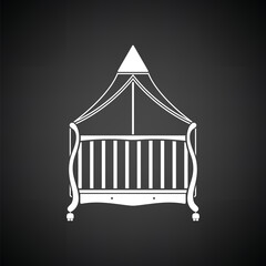 Crib with canopy icon