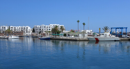 Fototapeta na wymiar Sea pier in Tunisia. Port el Kantaoui.