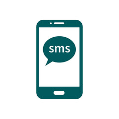 Smartphone email or sms icon. Mobile mail sign symbol.
