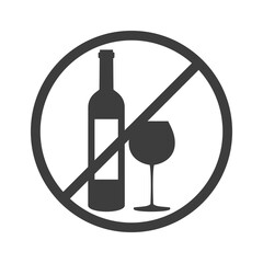 No alcohol sign on white background.