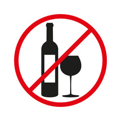 No alcohol sign on white background.