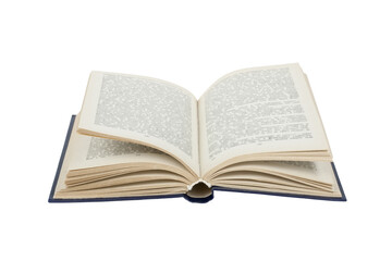 Open book isolated on white background.